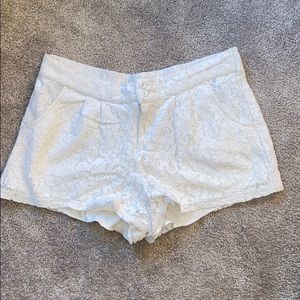 Cream Lace Shorts